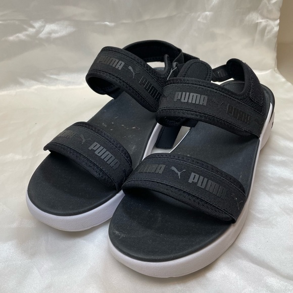 Cute Preowned PUMA Sportie Sandal Women Shoes Size 8, Color: Black/White - Picture 4 of 5